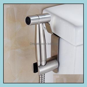 Bagno di alta qualità Tenuto in mano WC Bidet Spruzzatore Douche Shattaf Doccia Spray Portagomma in acciaio inossidabile Set Finitura in nichel spazzolato Goccia