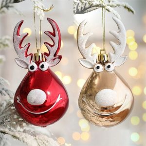 2pcs Elk Christmas Balls Ornaments Bauble Pendant Xmas Tree Hanging Balls Christmas Home Decorations Navidad Palle Natale 220815