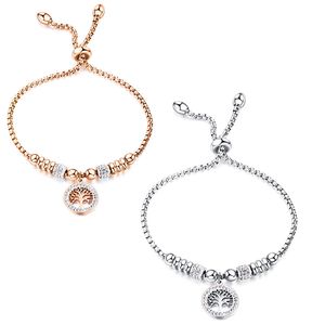 Adjustable Romantic Life Tree Charm Bracelet Stainless Steel Jewelry