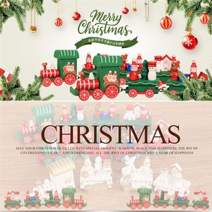 Рождественские украшения деревянные поезда украшения для домашнего рождественского декора подарки детские детские грузовики setchristmas