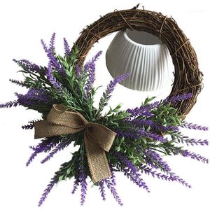 Decorações de Natal do estilo rural Flocking Lavender Wedding PO AS AS APOS O ROPURO PAPEL HANGS HANG WINDEN LINTEL PORTA