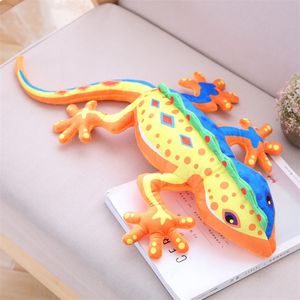 55-120cm 3d Kawaii Gecko Plush Toy Soft Filled Animal Cute Chameleon Lizard Doll Pillow Cushion Kid Boy Girl Birthday Present 220506