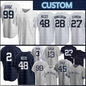 Baseballtrikot Aaron Judge Gerrit Cole Anthony Rizzo Gleyber Torres Derek Jeter Yankees DJ LeMahieu Josh Carlos Rodon Juan Soto