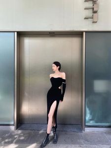 Casual jurken vrouwen feestjurk lage strapless sex mini zwarte buste