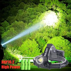 Faróis xhp70.2 LED faróis de farol de 90000 lúmen zoomable farol USB mais brilhante tocha para trabalhar