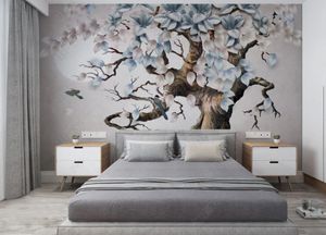 Personalize o mural no papel de parede dos murais do estilo de alívio do cenário simples Papel de parede da sala de estar para paredes para o quarto decoração da casa