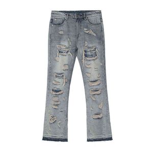 Ripped Jeans Y2k Streetwear Pants Men Trousers Slim Harajuku Man Hip Hop Men's Fashion Baggy Grunge Trendyol Stacked Clothing1