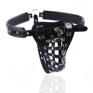 NXY Sex Adult Toy Leather Male Chastity Belt Penis Lock Cage Fun Alternative Bandage Pants Drop Shipping 0507