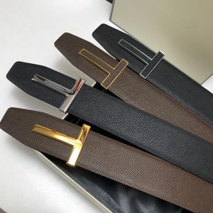 Tom Belt nya män klädtillbehör bälten Big T Buckle Fashion Women High Quality S Designers 3A äkta lädermidjeband med Box Dust Bag Toms Ford