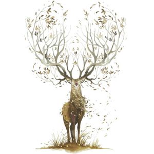Yaratıcı Elk Duvar Çıkartmaları Oturma Odası Yatak Odası Kağıt Poster Sanatı Büyük Ağaç Elks Boynuz Çim Grafik Dekorasyon Çıkartmaları y200103