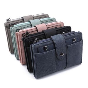 Wallets Women carteira simples rebites de moedas curtas bolsa de bolsa de moeda curta bolsa para meninas pequenas damas bolsa femininawallets