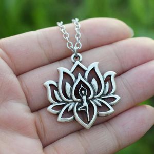 Chains SanLan Lotus Flower Yoga Necklace Namaste Mandala JewelryChains