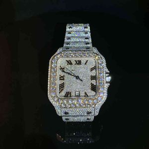 Luxury Watch for Men Mechanical Es Fully Iced Out Hand Setting Vvs Moissanite Diamond Swiss Brand Geneva Wristwatches