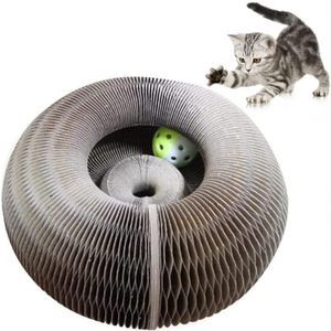 Cat Toys Magic Organ Scratch Board Toy con Ball Grinding Claw Climbing Frame Kitten Round Ondulato Scratching ToyCat