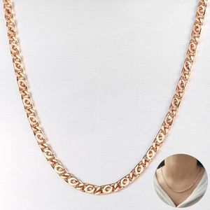 Łańcuchy 3,5 mm 585 Rose Gold Naszyjnik dla kobiet mężczyzn Swirl Snail Link Łańcuch biżuterii Prezenty 20 cali 24 cali LCN37Cains