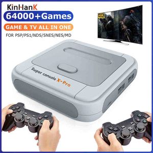 WiFi Video Game Console Super Console X Pro med 50000 Retro Games 4K Android TV Box Mini Game Console för PS1/PSP/SNES/N64/DC H220426