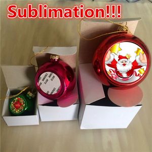 Blank 8CM Sublimation Christmas Ball DIY Xmas Tree Hanging Decorations Ornaments for Party Decoration diy Crafts 2023 DHL Fast