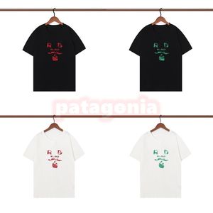 Mens Summer T Shirts Fashion Womens Classic Letter Embroidery Tees High Quality Man Woman Short Sleeve Black White Tops Asian Size S-2XL