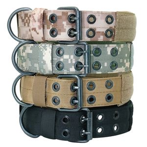 Collare per cani militare largo Nylon Tactical s Pet s con toppa per addestramento di pastori tedeschi K9 di grandi dimensioni Y200515