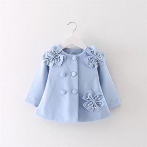 Autumn Kids Jacket Bow Baby Coat for Girl Cute Toddler Child Clothes Spring Children Windbreaker Fall Ytterkläder Kläder LJ201128