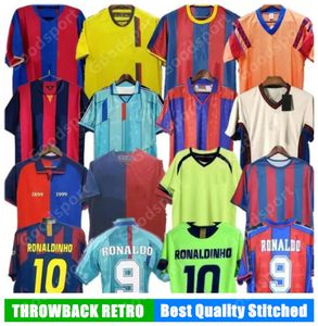 Retro Ronaldinho Rivaldo Iniesta Soccer Jersey 96 97 07 08 09 10 11 12 13 XAVI Foot 91 92 99 Stoitchkov Figo Puyol Larsson David Villa Kluivert Eto O Guardiola Koeman