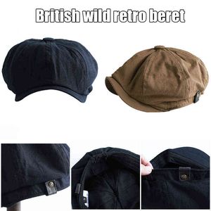 Yeni Erkekler Vintage Ressam Beret Şapkaları Yaz Sekizgen Gazete Erkekler Cap Cabbie Flat Hat Sci88 J220722