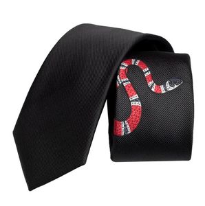 Neck checkerboard Ties designervs for women mens designer Gujia Men s tie embroidered navy black animal Coral Snake suit Business casual gift original packaging