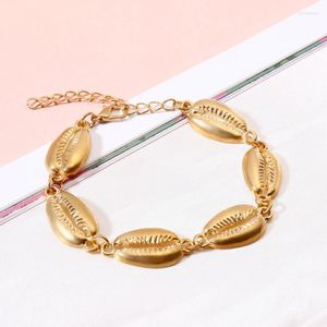 Link Kette Mode Großhandel Gold Farbe Paua Echte Kauri Meer Shell Armband Einstellbar Boho Für Frauen Mädchen