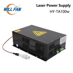 Will Fan HY-TA100 100 W CO2-Laser-Stromversorgungsquelle mit LED für 80–100 W Laserröhre und Gravurschneidemaschine, lange Garantie
