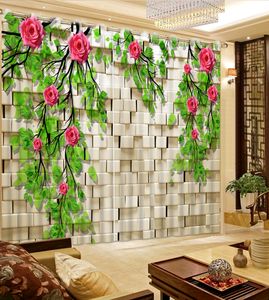 high-end material Curtain brick wall Blackout Curtains For The Bedroom hotel Living darken the room cortina