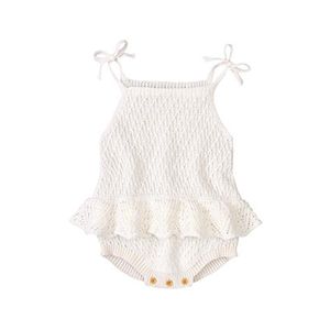 Conjuntos de roupas B2EB Nascido bebê menina de verão sem mangas maiúsculas tiras de mancha de batata