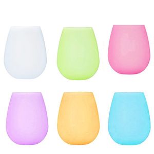 colorful Silicone Red wine glass Stemless Unbreakable Beer Bottle Soft Water Bottles