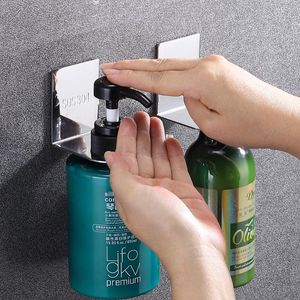 Hooks & Rails Stainless Steel Bathroom Hook Shampoo Hanger Hand Soap Holder Shower Gel Kitchen Dishwashing Liquid Wall HangingHooks