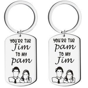 Schlüsselanhänger „You Are The Pam To My Jim“-Schlüsselanhänger, Büro-TV-Show, inspirierendes Geschenk für Ehemann und Ehefrau, Verlobungsgeschenk für ihn, ihren Hochzeitstag