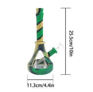 Hookahs Hot selling Bong Smoking Water Pipes with glass Bowl Silicone oil Rigs for smoke unbreakable camouflage bongs