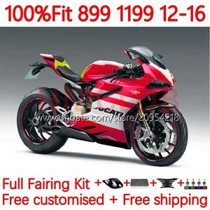 Ducati PanigaleのOEMフェアリング899S 1199S 899-1199 12-16ボディワーク164NO.106 899 1199 S R 12 13 14 15 16 899R 1199R 2012 2013 2015 2015 2016注入ボディラッキーレッドレッド