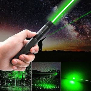 Laserpointer, USB, grün, roter Punkt, 10.000 m, leistungsstarker Laser, der brennt, einstellbarer Fokus, 303 Stiftkombination für die Jagd 220510