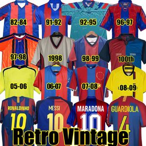 Futbol For 17ması 17 toptan satış-Barca Retro futbol jersey FC Barcelona Messi Ronaldinho Ronaldo Stoichkov th Futbol Jerseys