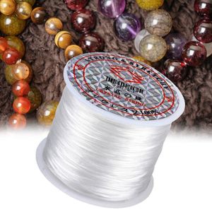 Filato 60/80/100m Rotolo Elastico Perline Filo Gioielli Fai da te Cavo Bracciale Bracciale Collana Cavigliera 5 colori