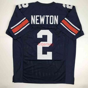 Custom New Cam Newton Blue College Ed Football Jersey Add Any Name Number