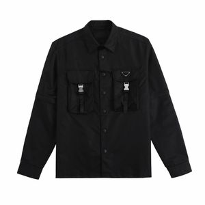 Camiseta de jaqueta de renylon masculina Canadá Jackets de mola de cor sólida para homens para homens abertos de mangas destacáveis ​​Letters Business Parker
