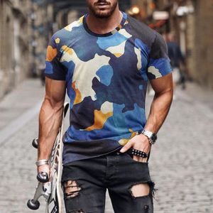 Herren T-Shirts Grafik T-Shirts Männer lässig Mode Tarnung gedruckt runde Nacken Herren Langarm Schichten Hemd Spandex Menmen's's