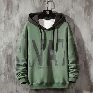 Casual Hoodies Men ONeck Autumn Male Hooded Sweatshirt Letter Printing Mens Hip Hop High Streetwear Pullover Clothes 201113