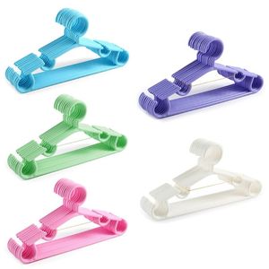 10Pcs/Set Portable Children Clothes Hanger Toddler Baby Coat Plastic Hanger Hook 4X7A 220408