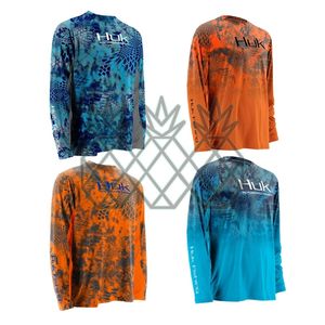 HUK Pesca Camisa Proteção Uv Homens Roupas de Pesca Personalizadas Secagem Rápida Sol Manga Longa Tops Desgaste Anti-UV UPF 50 Camisa de Pesca 220812