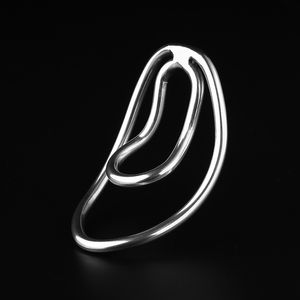 Novo aço inoxidável Hollow Out Foreskin Clip Metal Cock Ring Award