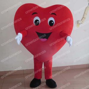 Halloween Big Red Heart Mascot Costume Högkvalitativ tecknad karaktärdräkter kostym Karneval Unisex vuxna outfit jul födelsedagsfest utomhus outfit