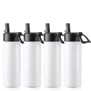 22 onças de 32 onças de sublimação em branco Bottle Bottle Travel Flask Sports Caneca de aço inoxidável Copo de vácuo de boca larga de aço largo SXAUG03