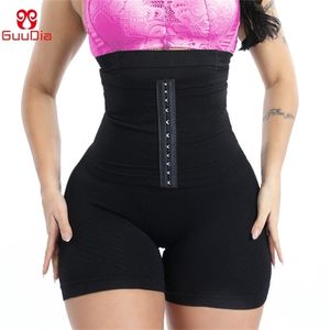 Guudia Mulheres Treinador da cintura Shapewear Body Shaper Shorts Hi-Waist Liftter coxa Taxa Slimming Slimming Buckle Panties 220506