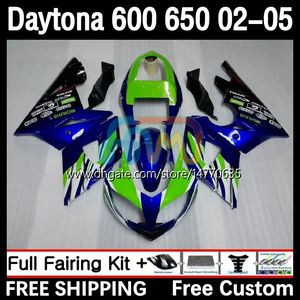 Kit de quadro para Daytona 650 600 cc 02 03 04 05 Bodywork 7dh.15 Cowling Daytona 600 Daytona650 2002 2003 2004 2005 Body Daytona600 02-05 Motorcycle Fairing azul verde verde azul